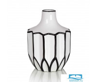 Низкая ваза Palmira. Цвет черно-белый. Размер 16х23 см.