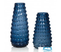 Стеклянная ваза Breeze (малая). Цвет синий. Размер 16х32 см.
