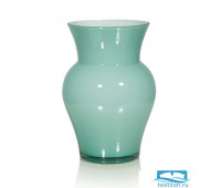 Стеклянная ваза для цветов Venera. Цвет бирюзовый. Размер 13х20