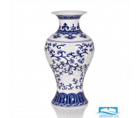 Новинка Декоративная ваза Oriental. Цвет бело-синий. Размер