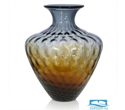 Широкая ваза Mullroy. Цвет янтарно-серый. Размер 31х39 см.