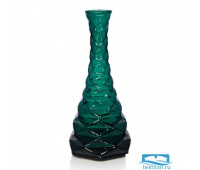 Узкая стеклянная ваза Tyndall. Цвет темно-зеленый. Размер 16х42