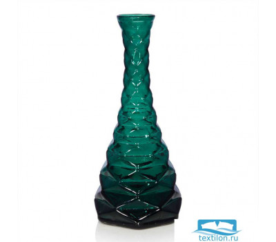 Узкая стеклянная ваза Tyndall. Цвет темно-зеленый. Размер 16х42
