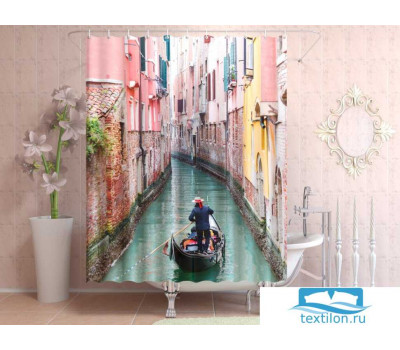 Фотоштора для ванной 145*180, 1 полотно, на люверсах Венеция