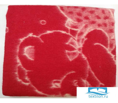 Одеяло шерстяное красное 85%шерсть, 15%ПЕ 100x140