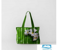 Пляжная сумка (оксфорд 50х40 см) Цветы на бамбуке