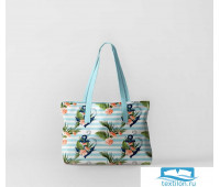 Пляжная сумка (оксфорд 50х40 см) Якоря с цветами