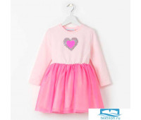 Платье для девочки KAFTAN 'Сердце', розовое