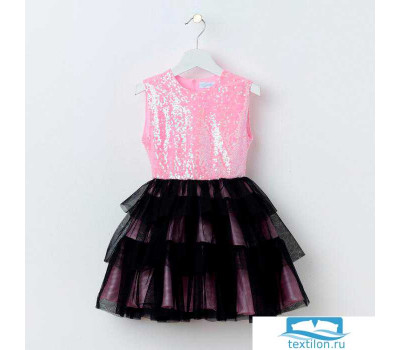 Платье для девочки KAFTAN, розовый/чёрный, рост 134-140 см (36)