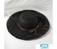 Шляпа женская MINAKU 'Блеск', размер 56, цвет чёрный