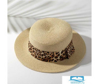 Шляпа женская MINAKU «Леопард», размер 56, цвет бежевый