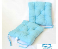 Набор подушек для стула цв. голубой, 35*35см 2шт, бязь, файбер