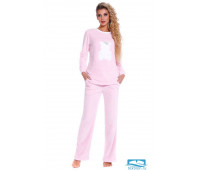 №1711 пижама велсофт мишка, цв. розовый XL №1711