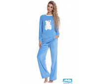 №1711 пижама велсофт мишка, цв. голубой XXL №1711