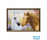 6144 Картина гобеленовая пара лошадей 51*75см