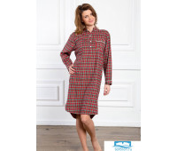 Фланелевое женское домашнее платье - сорочка Pellegrini