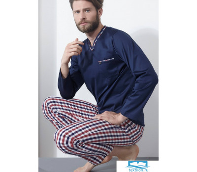 Стильная мужская пижама для дома + клетчатые штаны Verdiani