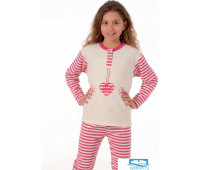Утепленная пижамка для девочки Snelly Snelly_40032 panna/fuxia