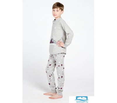 Пижама для мальчика со звездами Happy people HP_3980 Серый 7-8