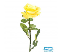 Цветок искусственный (на ножке) Роза жёлтая h=70см. (min24)