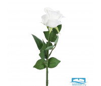 Цветок искусственный (на ножке) Роза белая h=54см. (min36)
