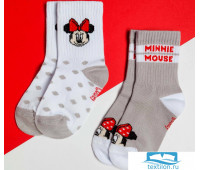 Набор носков Minnie, Минни Маус, серый/белый