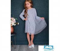 Платье для девочки KAFTAN, серое, рост 110-116 см (32)