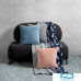 Подушка декоративная из хлопкового бархата светло-синего цвета