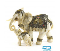 Фигурка декоративная 'Белый слон со слонёнком' 21*10*16см. (с