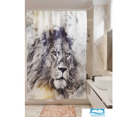 Фотоштора для ванной (джордан 180х200 см - 1 шт) Львиная грива
