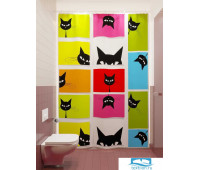 Фотоштора для ванной (джордан 180х200 см - 1 шт) Черный котик