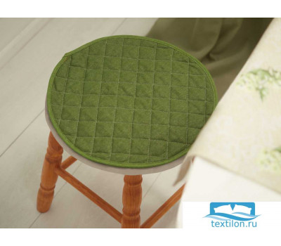 СРт-зел-34 Подушка на стул круглая цвет: Зеленый d=34 см