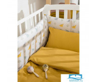 Комплект детского постельного белья из сатина горчичного цвета