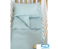 Комплект детского постельного белья из сатина голубого цвета из