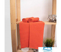 Набор вафельных полотенец Премиум 3 шт 45/70 см 017 оранжевый