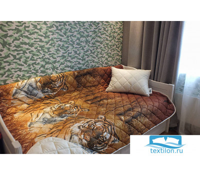 УТ-2633 комплект (1 подушка, одеяло-покрывало) 'Уссурийские тигры'