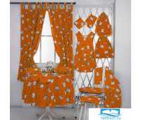 Набор J.C.SILVA: шторы+полотенце+скатерть 150х150 арт.Cafe risc.orange