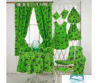 Набор J.C.SILVA: шторы+полотенце+скатерть 150х150 арт.Mostarda green