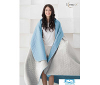 Одеяло - покрывало Sleep iX (иск.мех + одн.ткань) 180x220 Ткань: Голубой, Мех: Серый