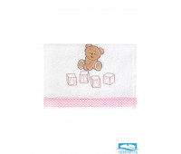 ТЕДДИ 30*60 белое с розовым полотенце махровое