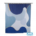 Штора для ванной синего цвета с авторским принтом из коллекции