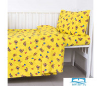 Постельное белье в детскую кроватку из бязи 609/4-1 желтый ГОСТ